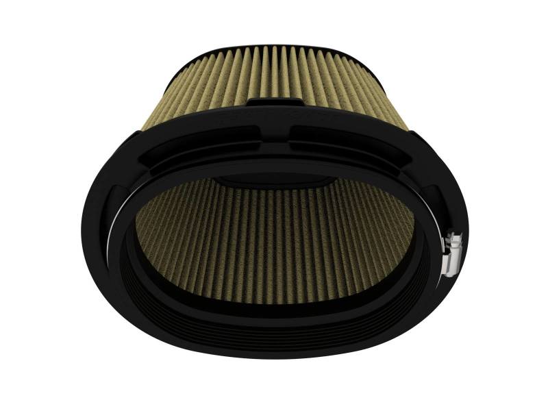 aFe Magnum FLOW Pro GUARD7 Air Filter featuring a cylindrical design with a pleated filter element for enhanced airflow.