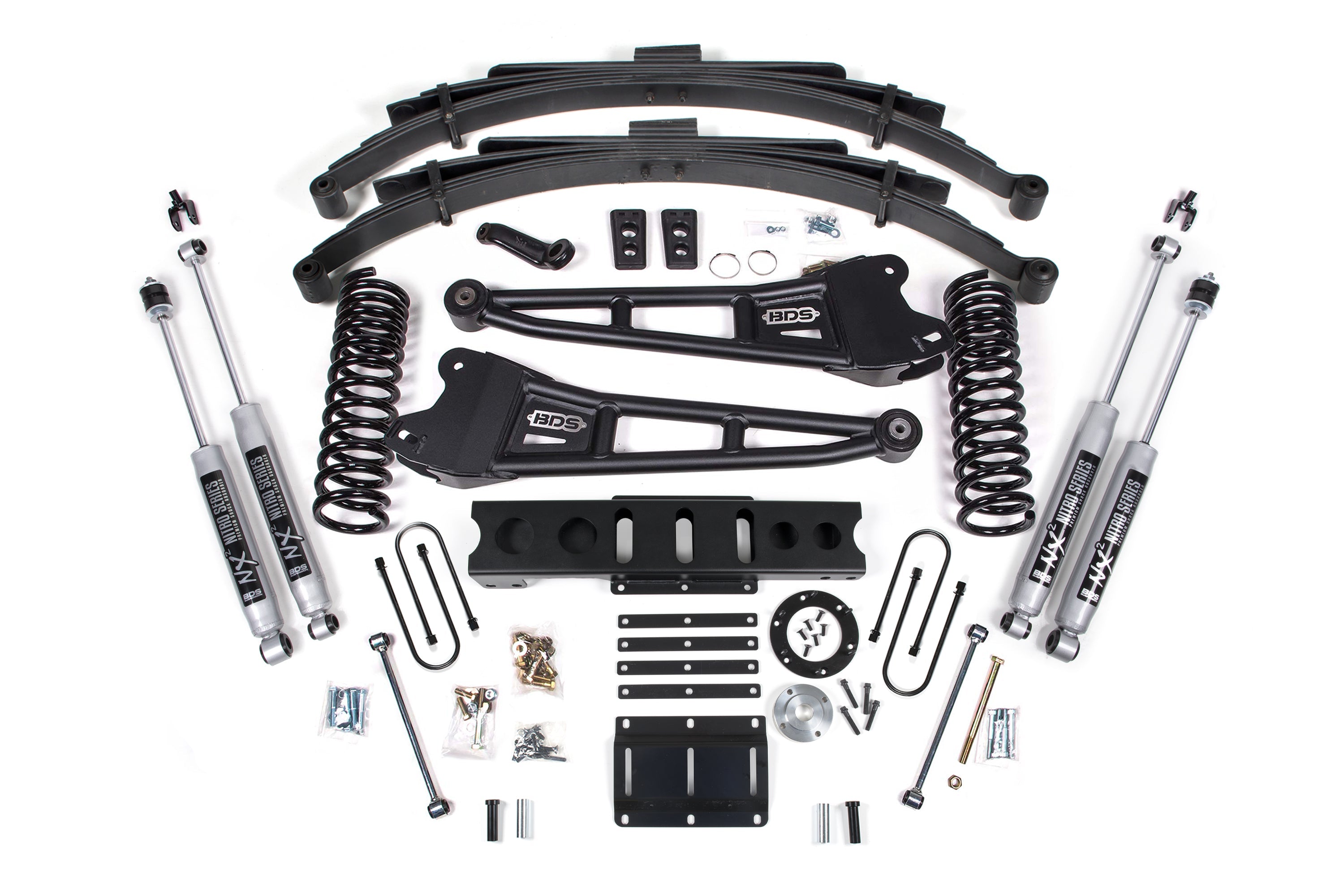 6-inch lift kit with radius arms for 2013-2018 Ram 3500 4WD diesel, including all necessary components for installation.