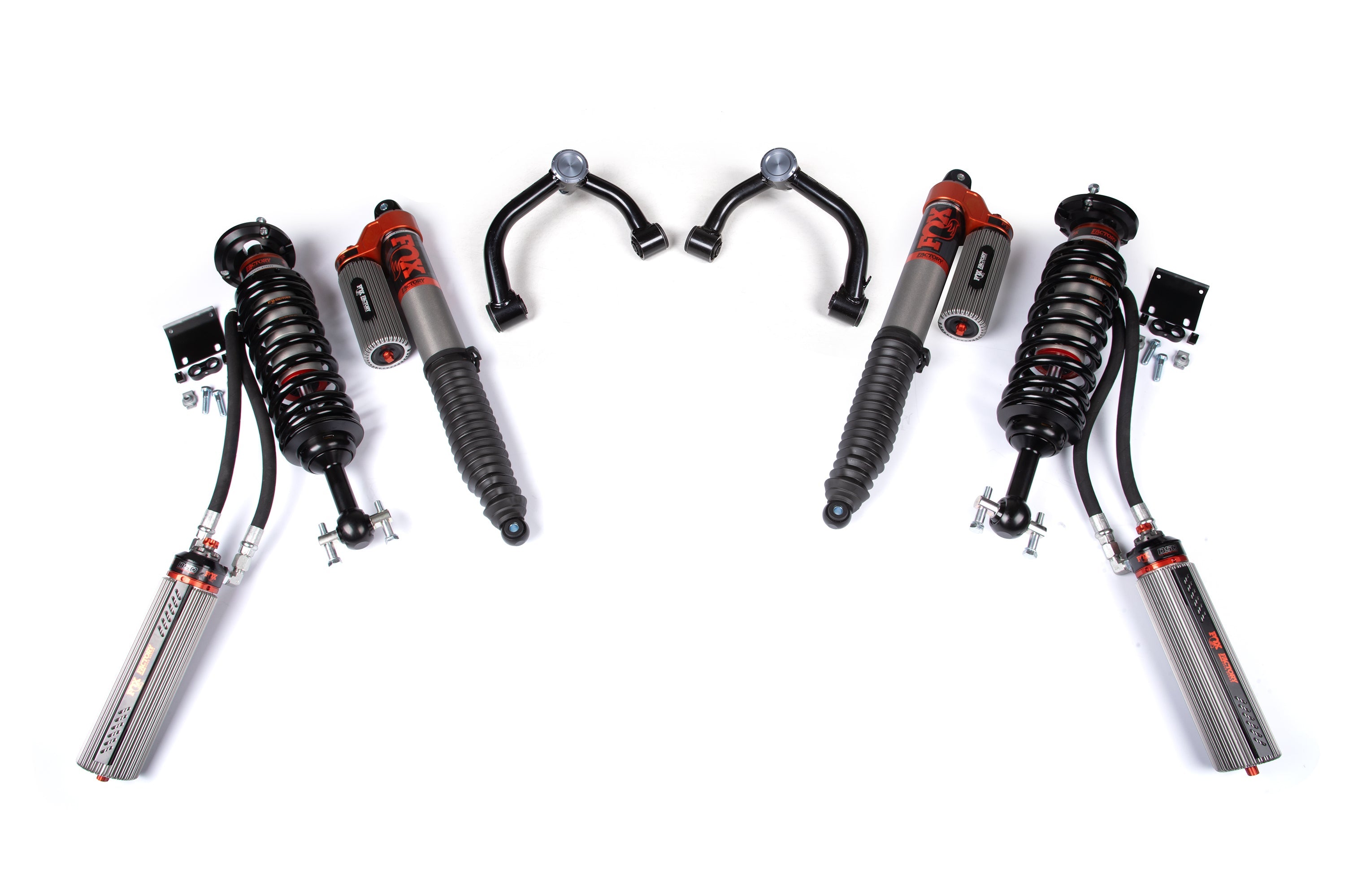 2.5 inch leveling kit with FOX 3.0 bypass shocks for 2021-2025 Ford F150 4WD, featuring durable components for off-road performance.