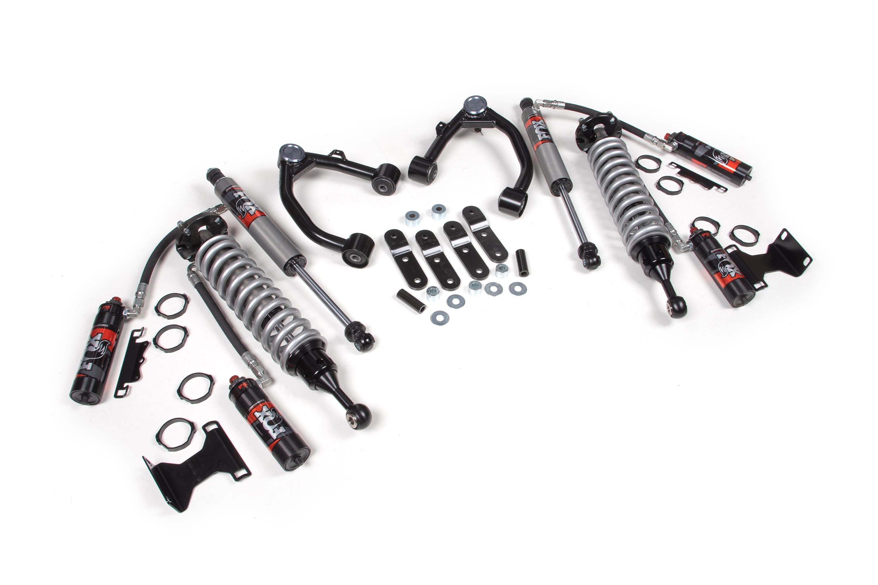 3-inch lift kit featuring FOX 2.5 Performance Elite coil-overs for Toyota Tundra 2007-2021, including all necessary components.