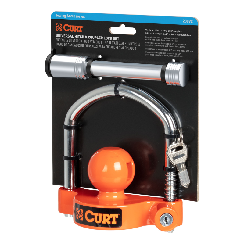 CURT Hitch & Coupler Lock Set, 2" or 2-1/2" Receivers, 1-7/8" to 2-5/16" Couplers Model 23092