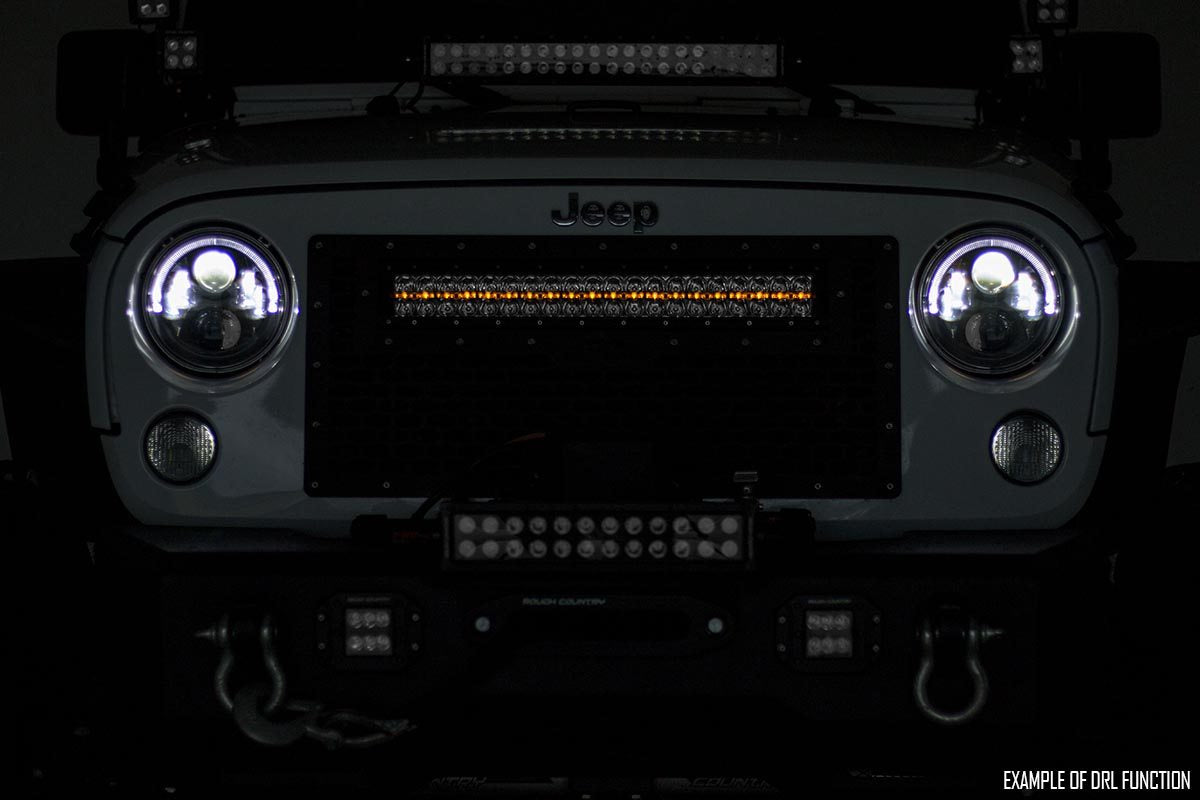 ROUGH COUNTRY 50-INCH CREE LED LIGHT BAR - (DUAL ROW | BLACK SERIES W/ AMBER DRL)
