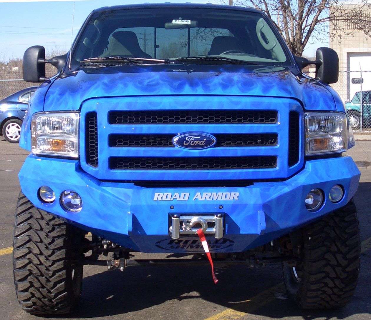 Stealth Front Winch Bumper | Round Holes - Texture Black 1999-2004 Ford F-250 F-350 F-450 Excursion