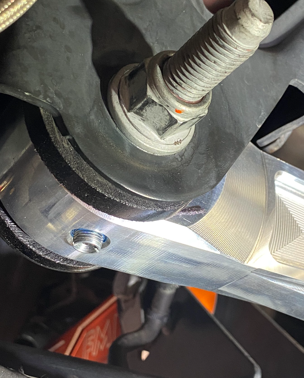 2022+ Bronco Raptor billet panhard bar featuring an ultra-flex joint for enhanced offroad performance and stability.