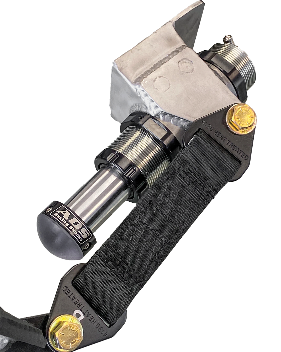 Adjustable front limit strap kit and bump stop for 2021+ Bronco, designed for stock arms, enhancing off-road performance.
