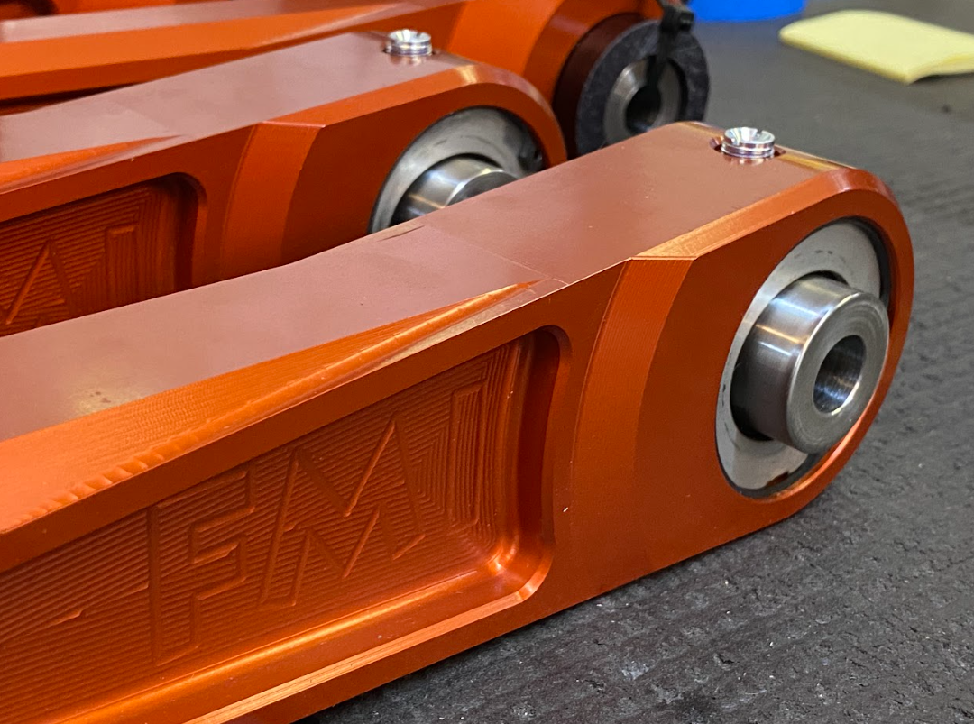 Billet aluminum rear lower suspension arms for 2022 Bronco Raptor featuring ultra-flex joints for enhanced performance.