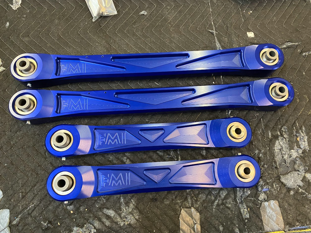 Billet aluminum rear suspension arms for 2022 Bronco Raptor featuring ultra-flex joints, designed for enhanced offroad performance.