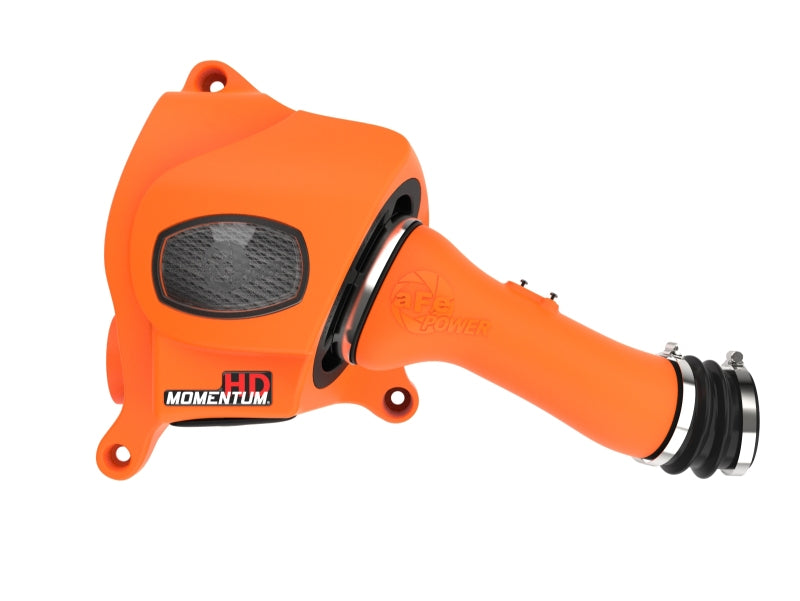 AFE Momentum sealed intake system for Toyota Land Cruiser J200, featuring an orange housing and a sleek design for enhanced performance.