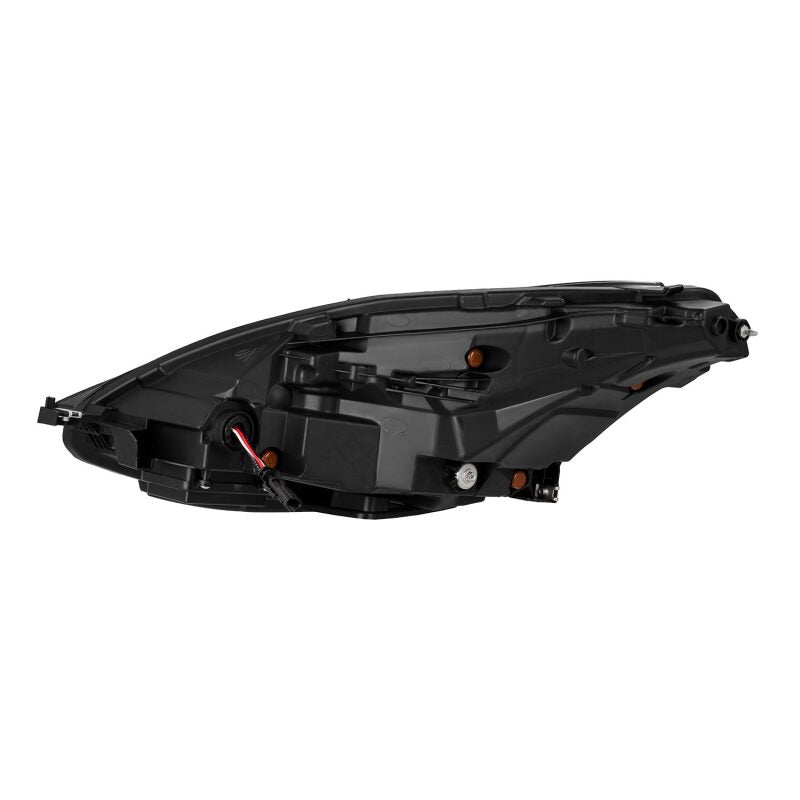 AlphaRex NOVA-Series LED projector headlights for 2017-2022 Tesla Model 3 and 2020-2023 Model Y in black with active lighting and sequential signals.