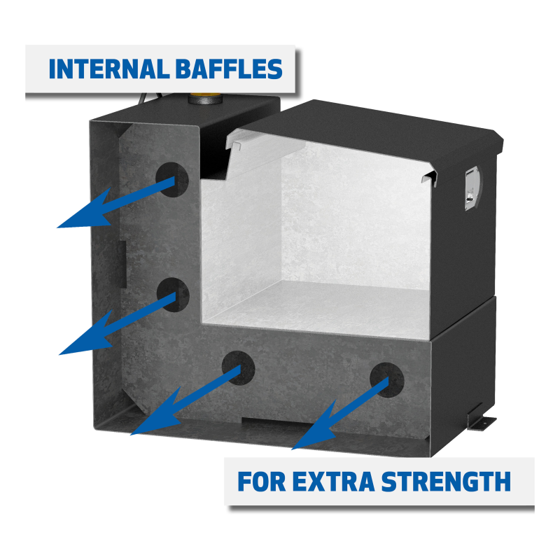 UWS Matte Black 100-Gallon Steel-Aluminum Combo Transfer Tank Model ST-100-COMBO-MB