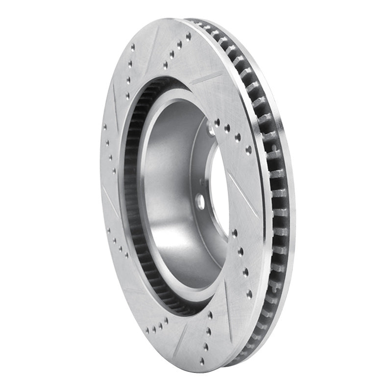 R1 08-21 Lexus LX570 Front Right Drilled & Slotted Silver Brake Rotor