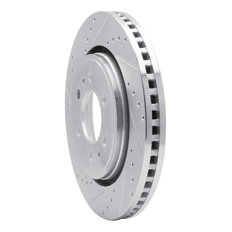 R1 07-21 Ford Expedition Front Left Drilled & Slotted Silver Brake Rotor