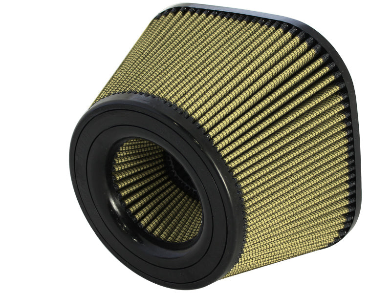 Universal afe Magnum FLOW air filter featuring a conical design with a black base and gold mesh filter material.