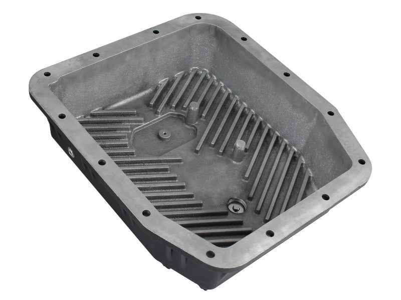 aFe POWER transmission pan for Ford trucks 1980-1992, designed for AOD transmissions, featuring a durable construction.
