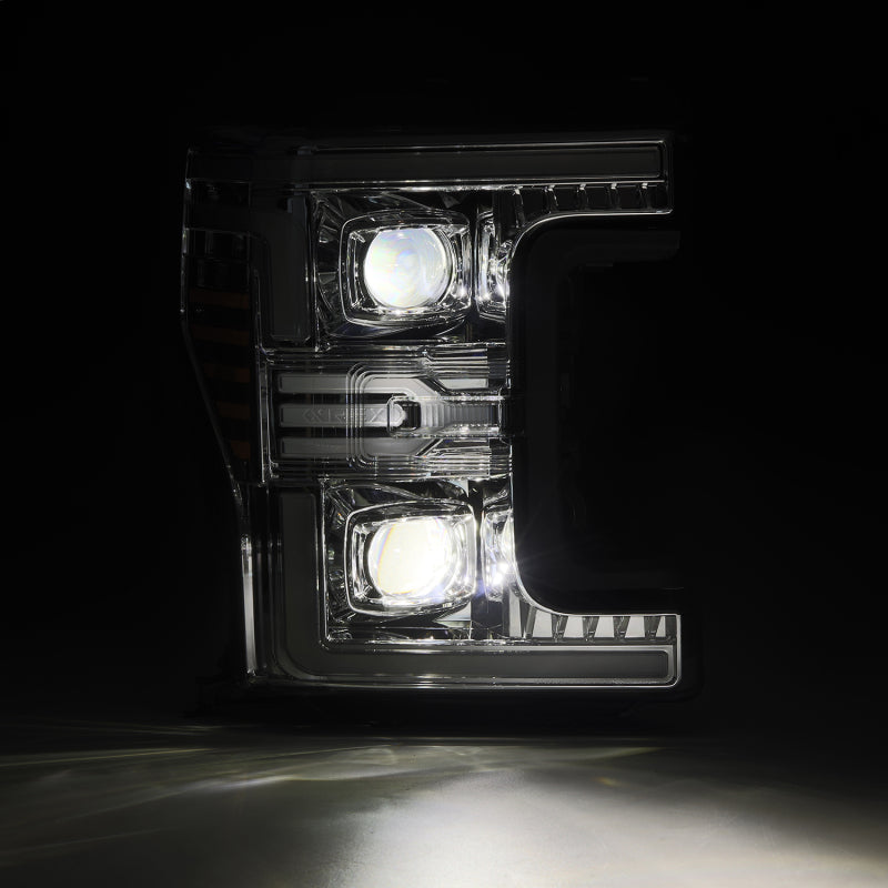 AlphaRex 17-19 Ford F-250/350/450/550 Super Duty LUXX-Series LED Proj Headlights Chrome w/SS & SBDRL