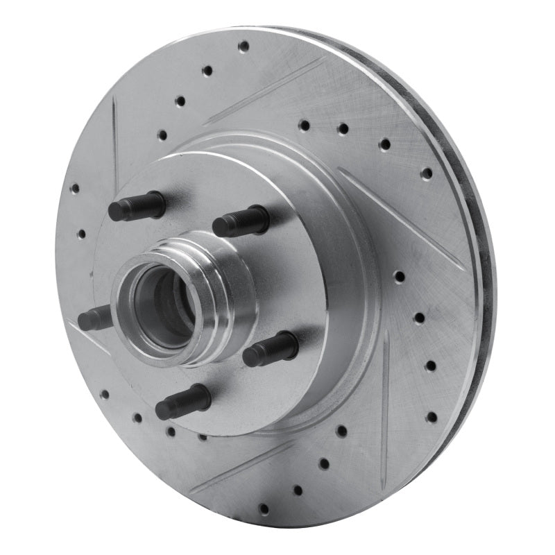 R1 95-11 Ford Explorer Front Left Drilled & Slotted Silver Brake Rotor