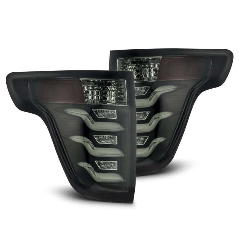 AlphaRex PRO-Series LED tail lights for 11-15 Ford Explorer in jet black, featuring a sleek design and modern lighting.