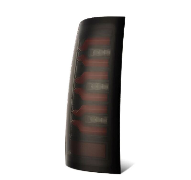 AlphaRex Luxx-Series LED tail lights for 07-13 GMC Sierra 1500 and 07-14 2500/3500HD in black and red design.