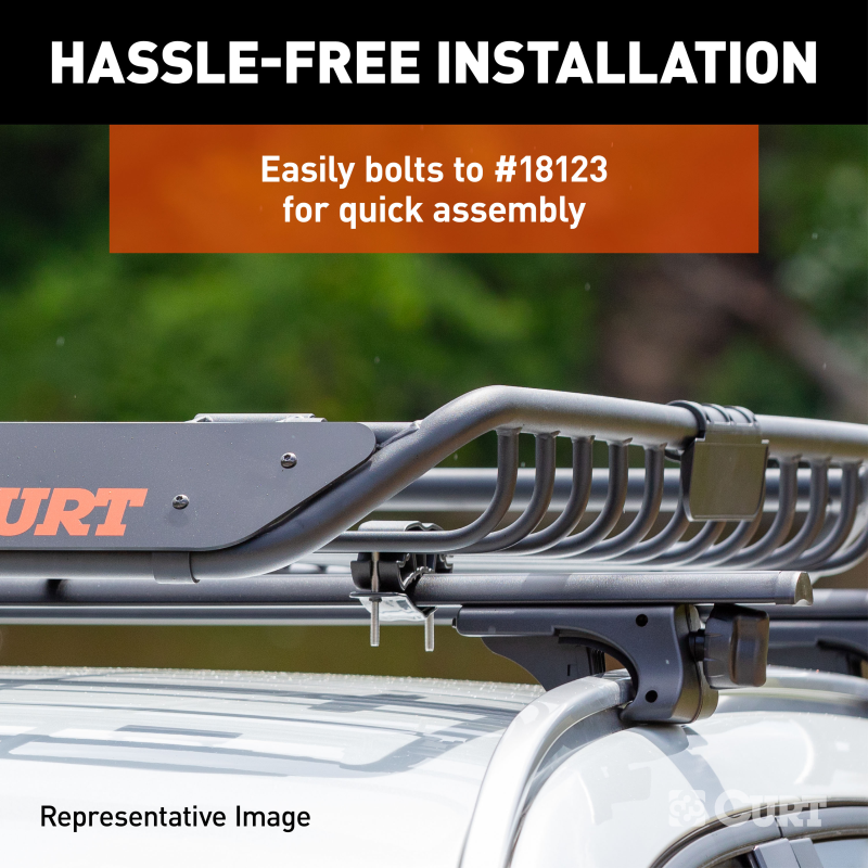 CURT 6 sq. ft. Black Steel Roof Rack Cargo Carrier Extension Model 18124