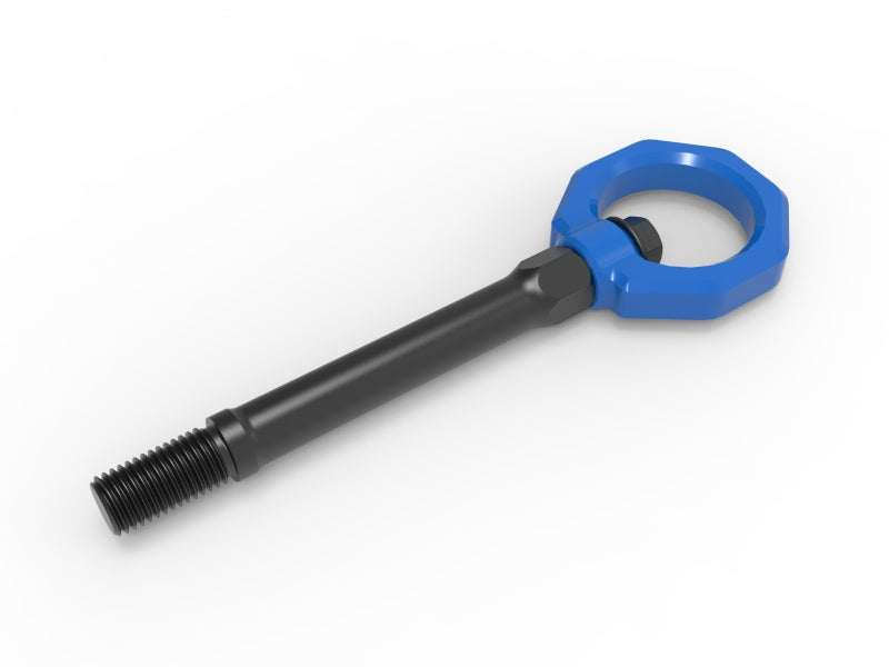 aFe CONTROL Tow Hook for Chevrolet Corvette C8 (2020-2025) V8-6.2L, featuring a durable design with a blue handle.
