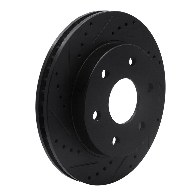 R1 99-08 Cadillac Escalade ESV Front Left Drilled & Slotted Black Brake Rotor