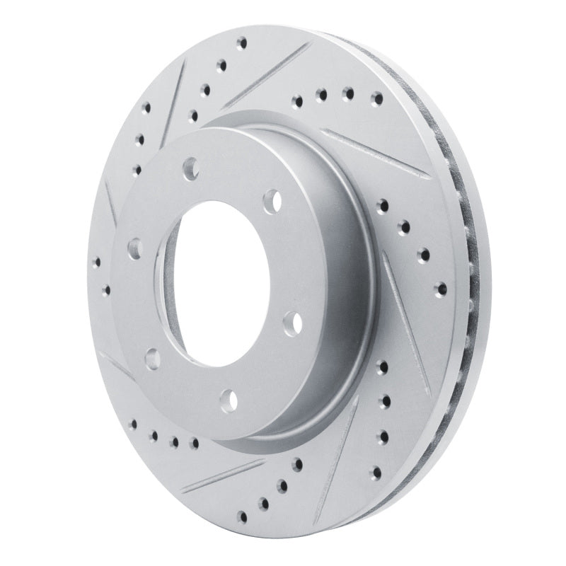 R1 19-25 Ford BRONCO Front Left Drilled & Slotted Silver Brake Rotor