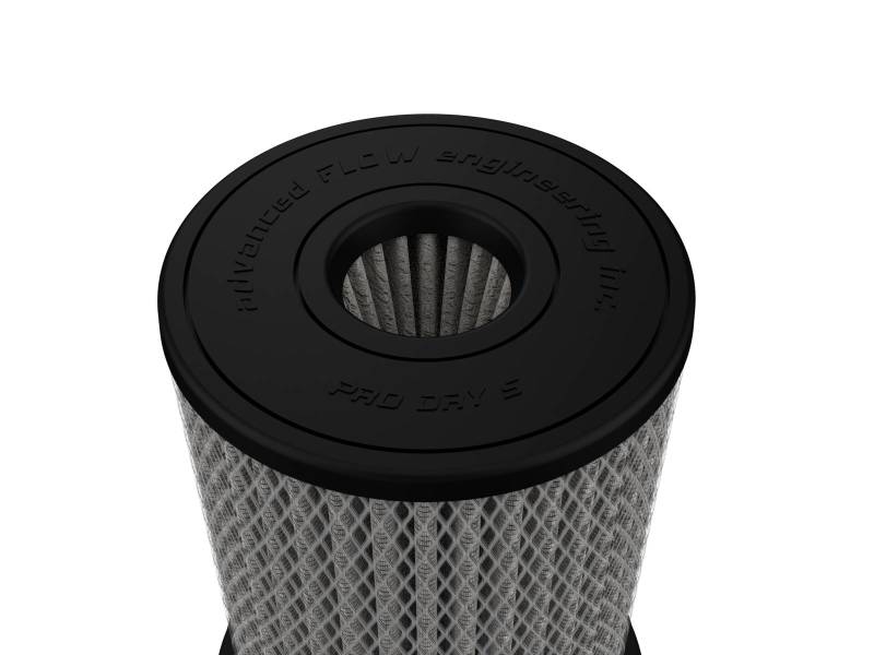 aFe MagnumFLOW air filter pair featuring a cylindrical design with a black top and textured filter material for enhanced airflow.