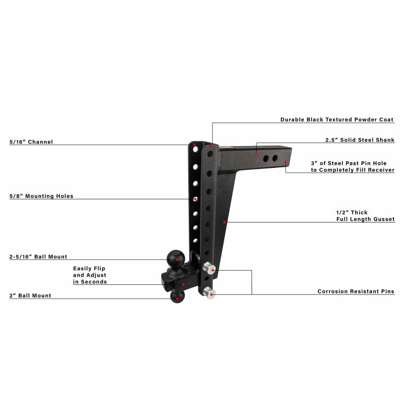 BulletProof Hitches 2.5" Heavy Duty 14" Drop/Rise Hitch Model HD2514