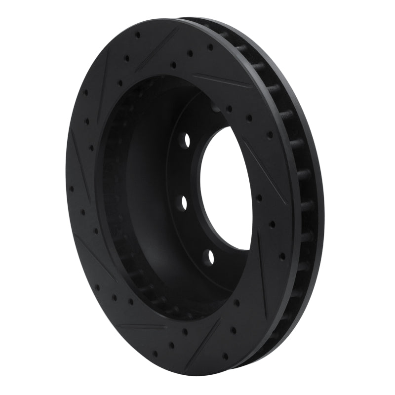 R1 99-20 Cadillac DeVille Front Right Drilled & Slotted Black Brake Rotor
