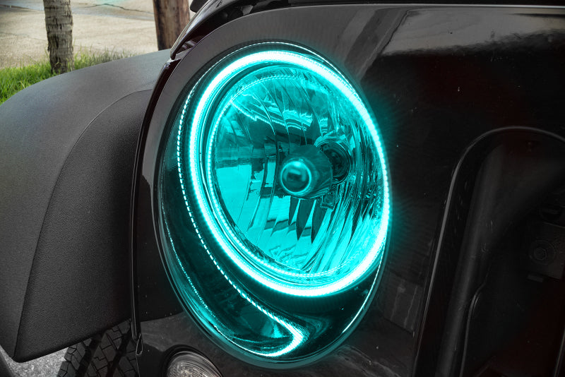Oracle Jeep Wrangler JK 07-17 LED Waterproof Halo Kit - ColorSHIFT w/o Controller