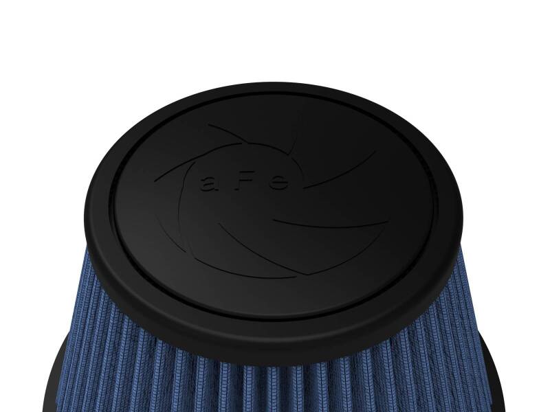 Universal aFe Magnum FLOW air filter featuring a blue pleated design, measuring 6 inches at the top and 5 inches in height.