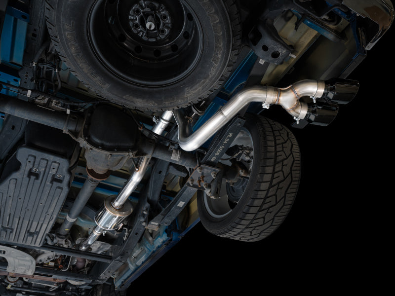 AWE 21-25 Ford F150 (14th Gen Reg Cab) Cat-Back Exhaust - 4.5in Dual Side Exit Diamond Black Tips