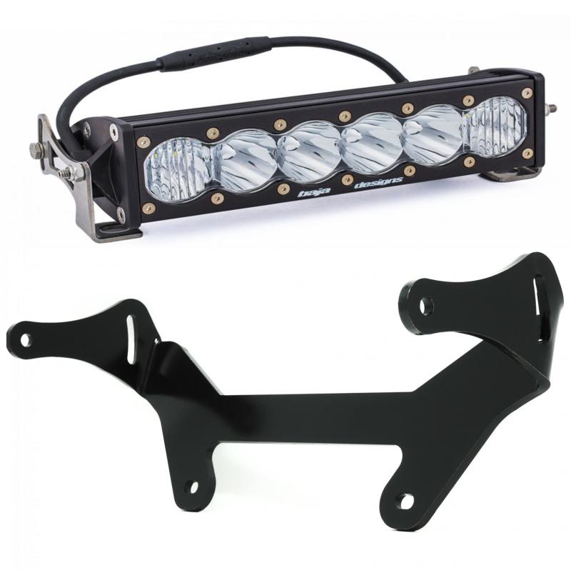 Baja Designs OnX6 Shock Mount Kit for Can-Am Maverick X3, featuring a durable black mount and powerful LED light bar.