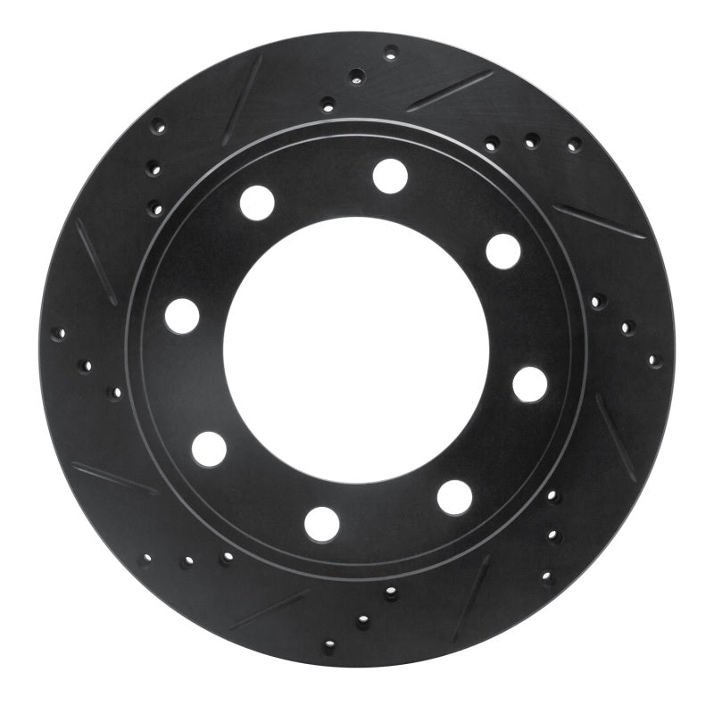 R1 99-05 Ford F-250 2WD (Super Duty) Rear Left Drilled & Slotted Black Brake Rotor
