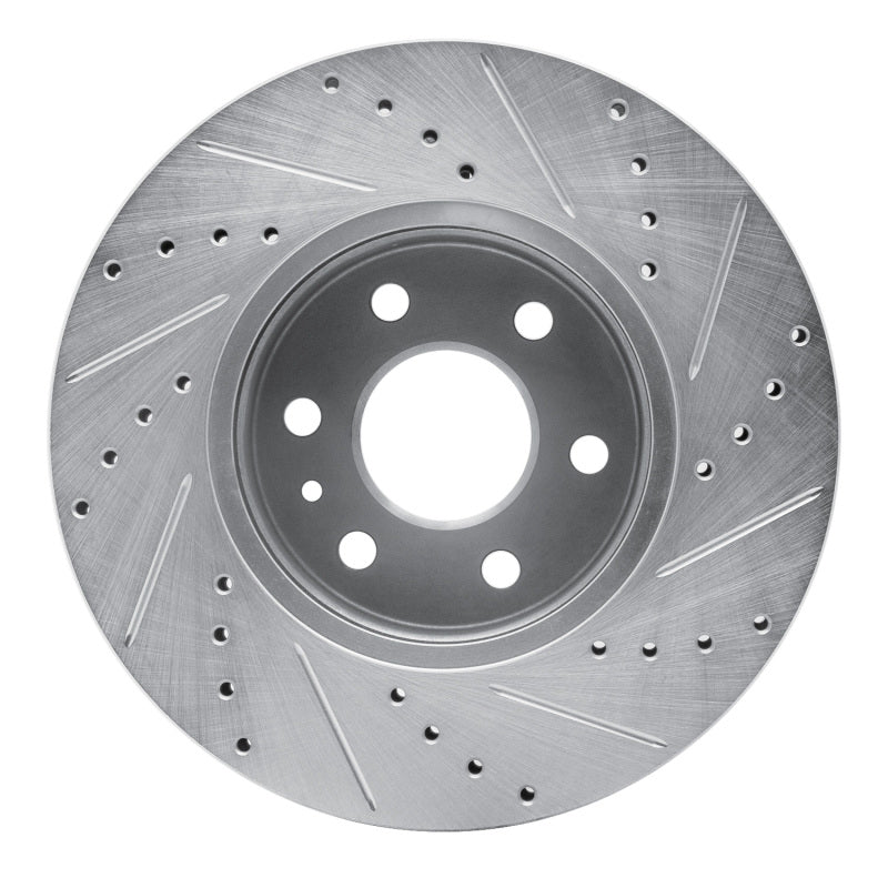 R1 15-20 Chevrolet Colorado Front Left Drilled & Slotted Silver Brake Rotor