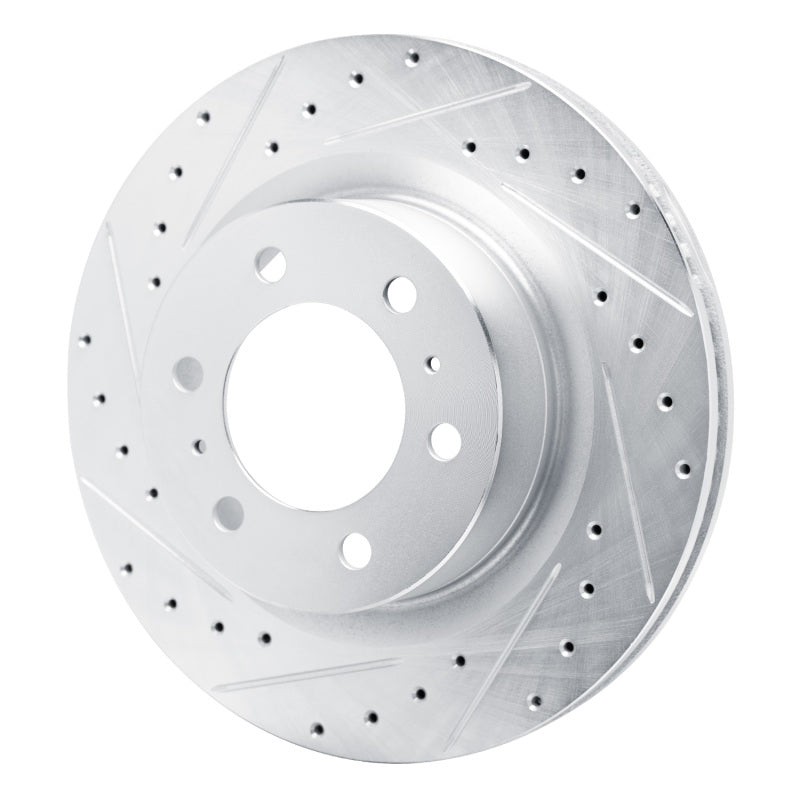 R1 2022-2025 Lexus GX550 Front Left Drilled & Slotted Silver Brake Rotor