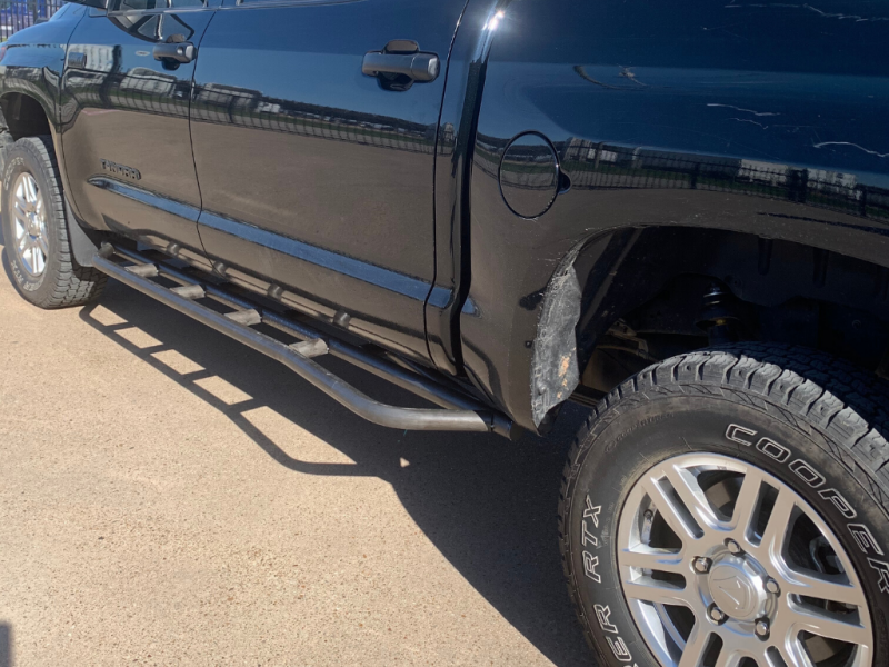 Cali Raised 2022 Toyota Tundra Rock Sliders - Hybrid/No Kick Out/PowderCoat Sf + No Fillerplates Fp