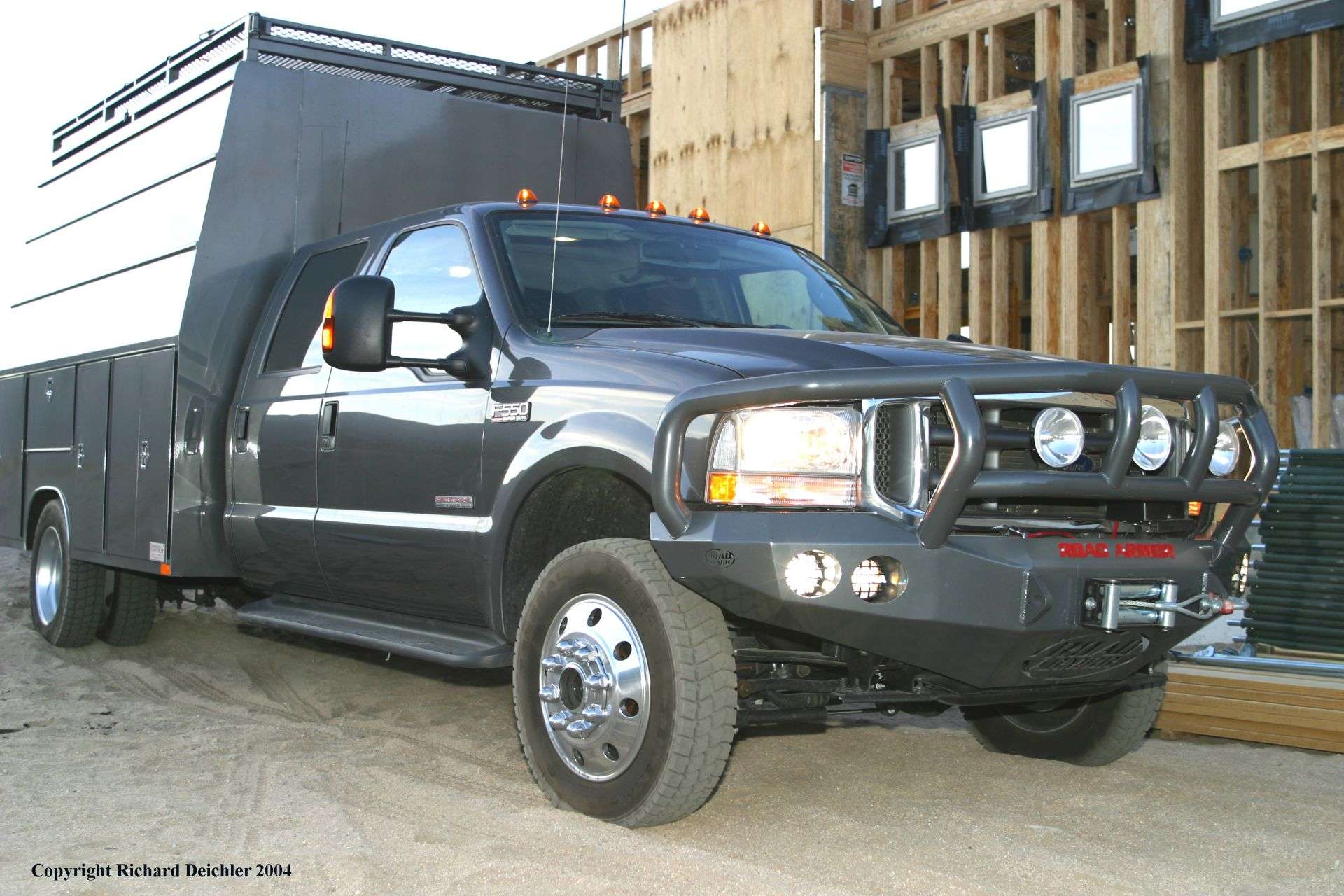 Stealth Front Winch Bumper Titan II Guard | Round Holes - Texture Black 1999-2004 Ford F-250 F-350 F-450 Excursion