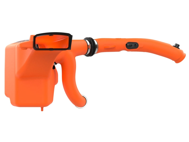 afe Momentum Sealed Intake for Ford Ranger Raptor 24-25 V6-3.0L, featuring a vibrant orange design for enhanced airflow.