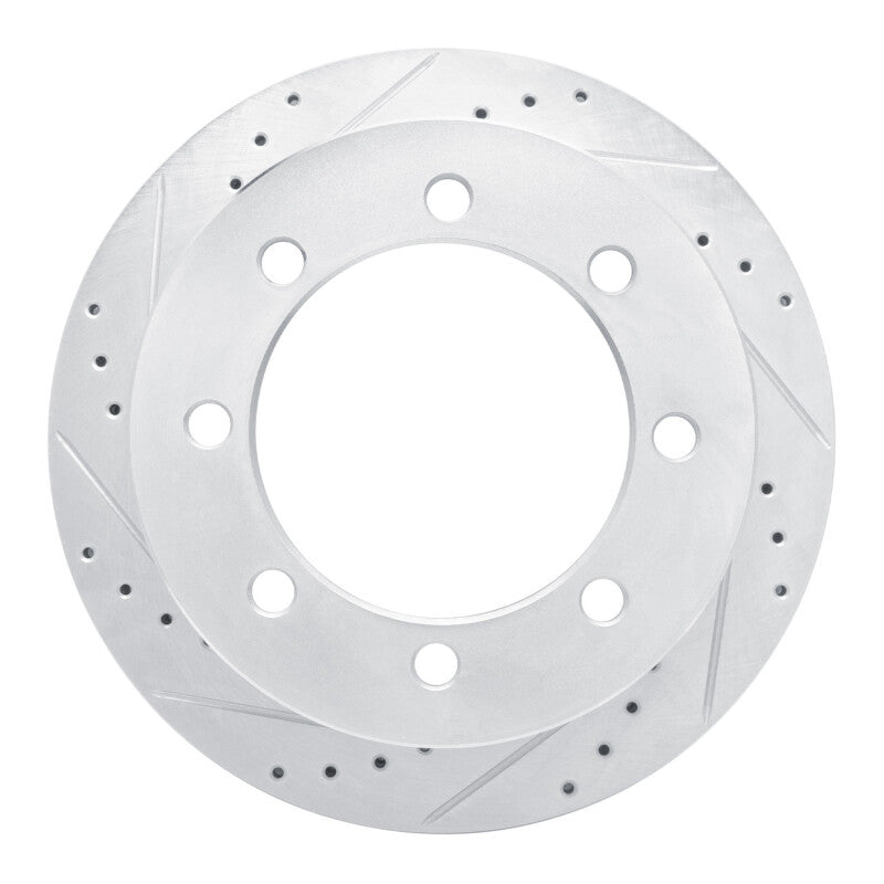 R1 20-25 Chevrolet Silverado 3500 HD Rear Left Drilled & Slotted Silver Brake Rotor
