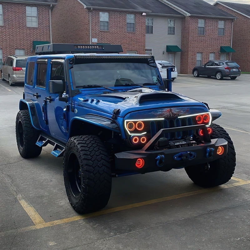 Oracle Vector Jeep Wrangler JK Grille Halo Kit - ColorSHIFT w/ BC1 Controller
