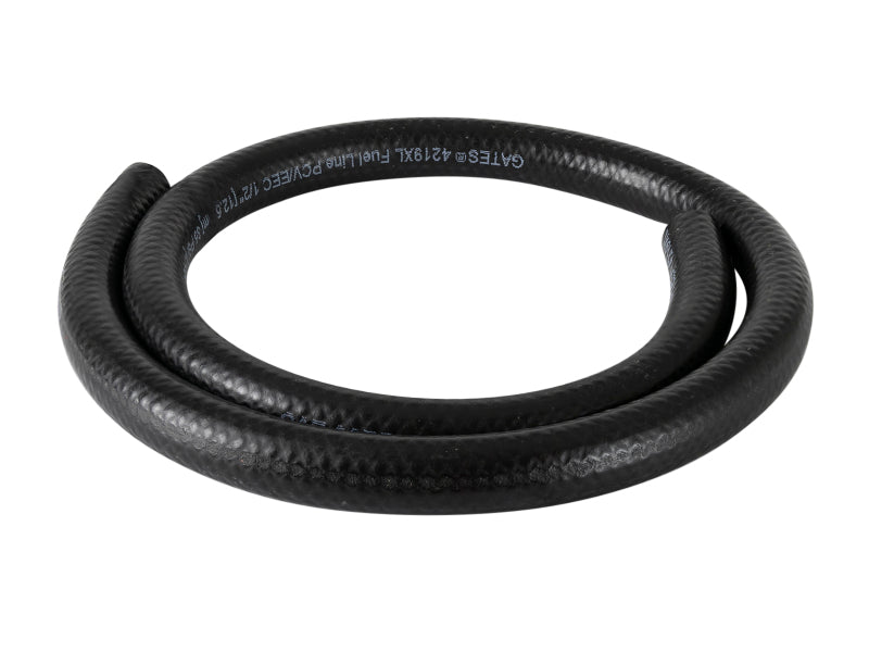 Afe Magnum FORCE replacement fuel hose, 1/2 inch inner diameter and 36 inches long, featuring a durable black exterior.