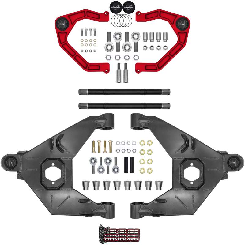Camburg 21-25 Ford Bronco Trail Series L/T Kit w/ Axles (BILLET XJ UCA) (RED)