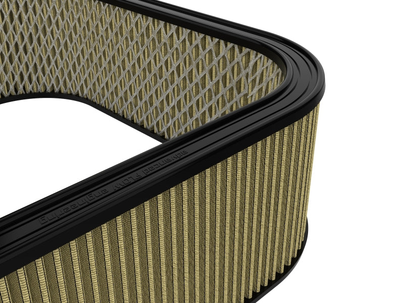 Custom AFE Magnum FLOW air filter featuring expanded metal, measuring 20.6 inches in length and width, and 5.7 inches in height.