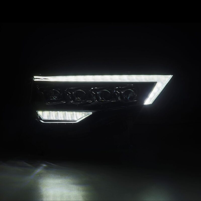 AlphaRex NOVA LED projector headlights for 2014-2022 Toyota 4Runner, featuring sequential signals and active lighting.