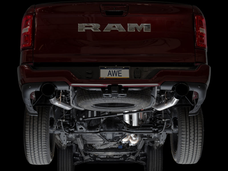 AWE Tuning 25+ RAM 1500 3.0TT 0FG Cat-Back Touring Exhaust - Diamond Black Tips