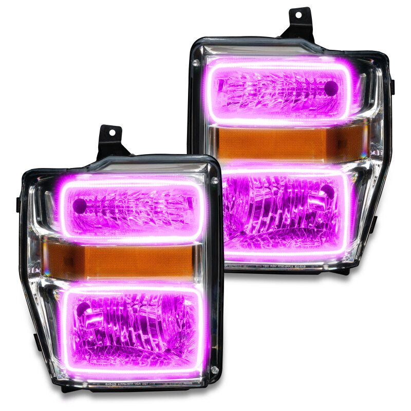 Oracle 08-10 Ford F250 Pre-Assembled Halo Headlights - Chrome Housing - w/ 2.0 Controller