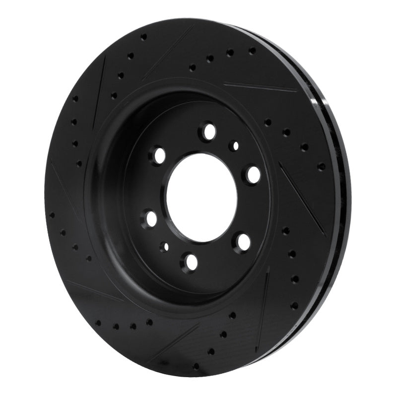 R1 07-21 Ford Expedition Front Right Drilled & Slotted Black Brake Rotor