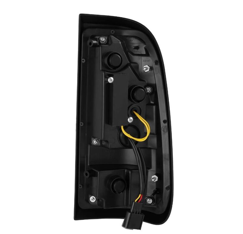 AlphaRex LUXX-Series LED tail light for 97-03 Ford F150 and 99-16 Ford Super Duty, featuring a sleek black and red design.