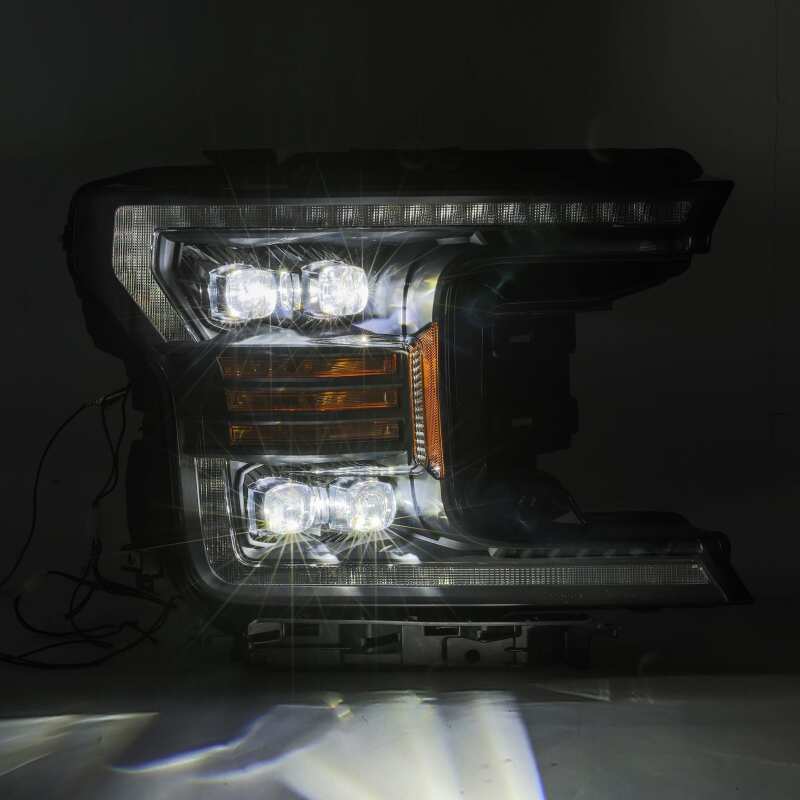 AlphaRex 18-19 Ford F-150 NOVA LED Proj Headlights Plank Style Matte Black w/Activ Light/Seq Signal